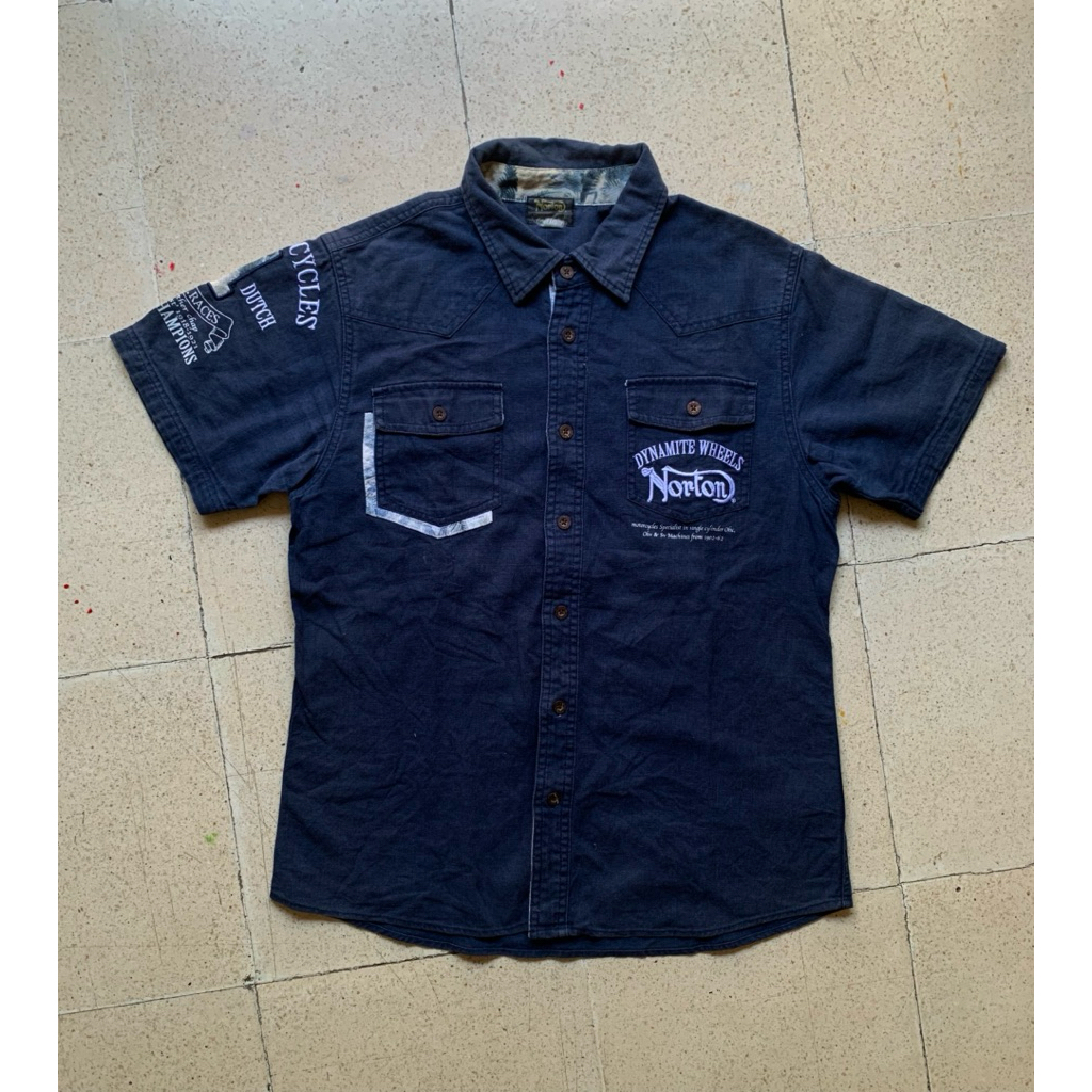 Original Kemeja Norton Motorcycle full bordir
