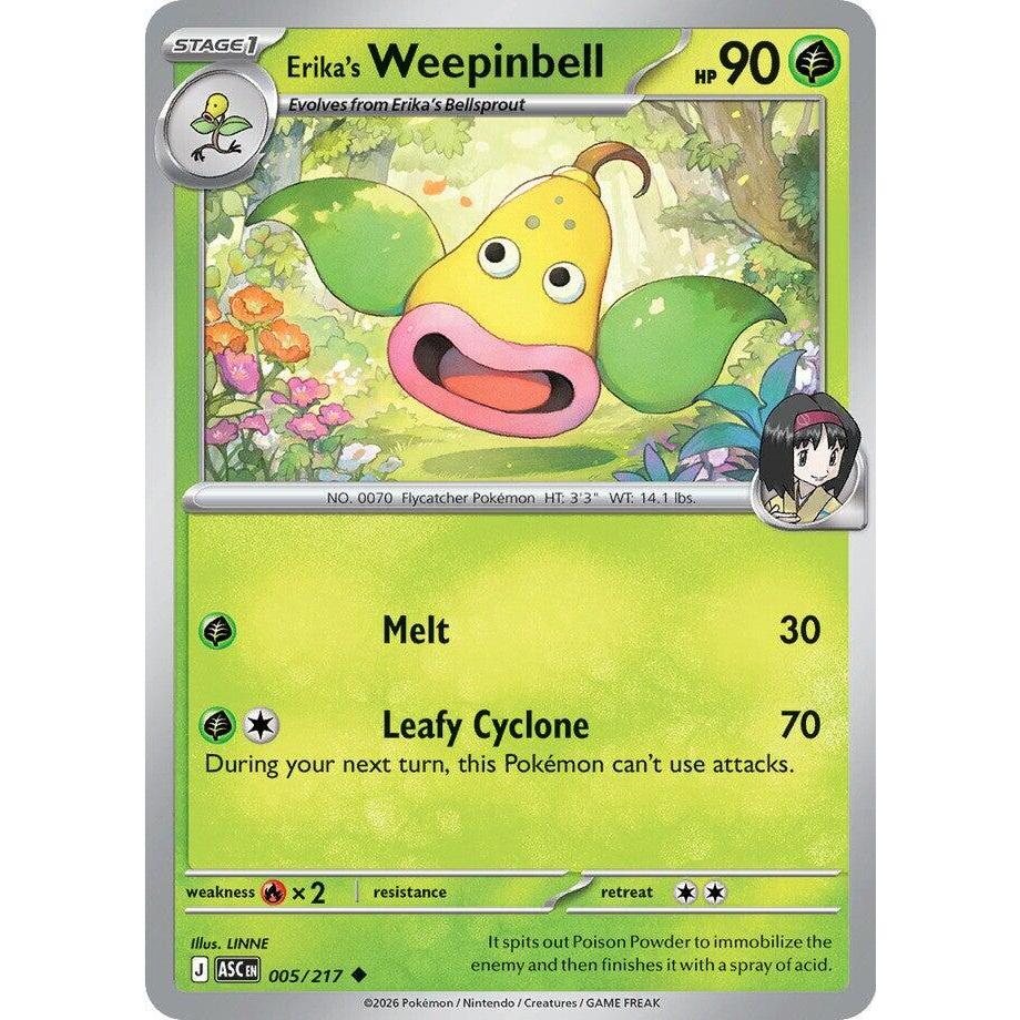 TCG Erika Weepinbell 005/217 ENGLISH   KARTU CARD POKEMON
