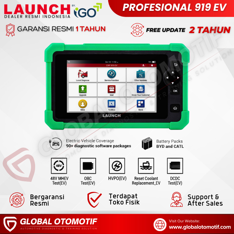 Creader Professional 919 EV Scanner Universal Mobil Launch Scanner Mobil Listrik Tercanggih dan Terb