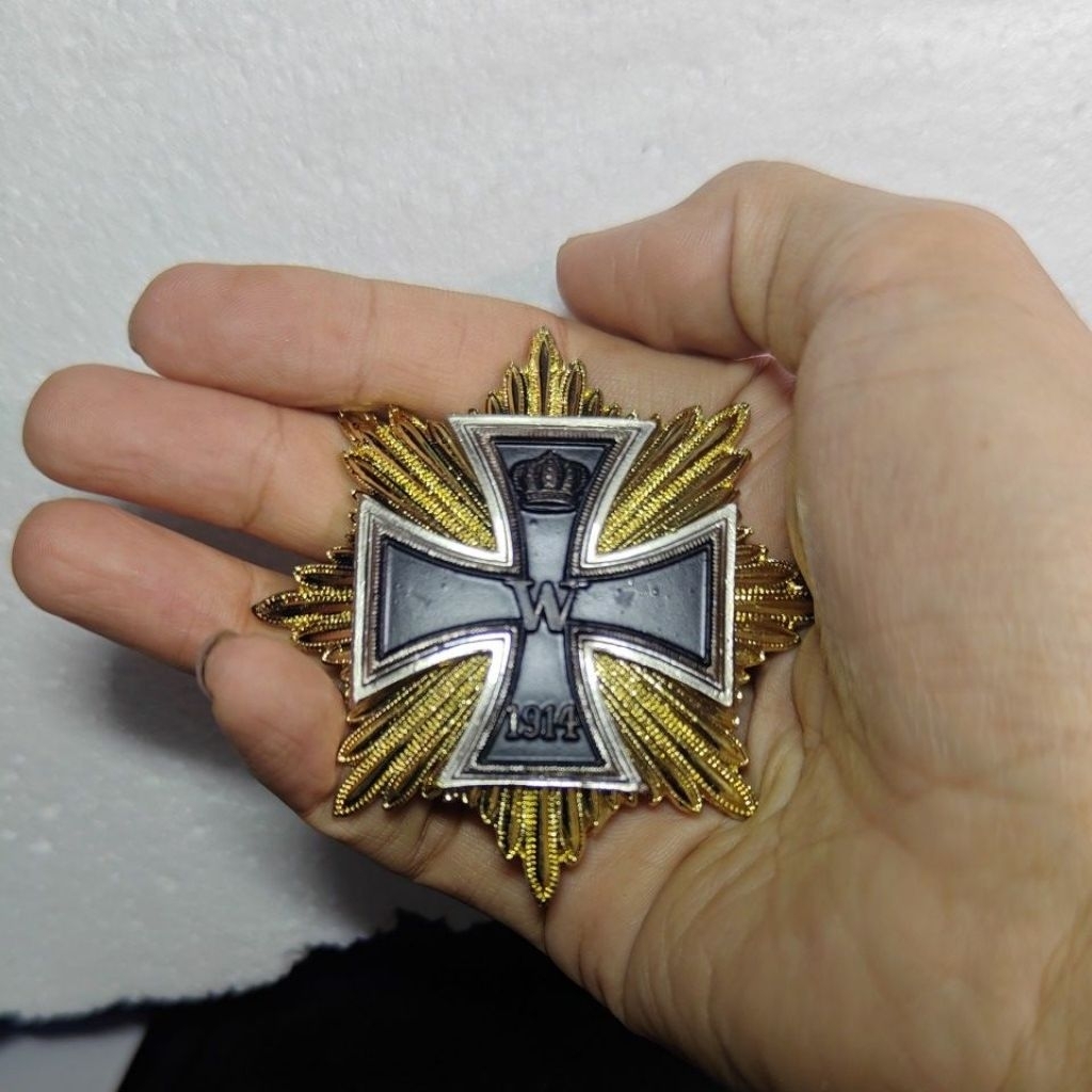 Pin Lencana Militer Jerman Replika Grand Cross of the Iron Cross Star 1914 Vintage Koleksi
