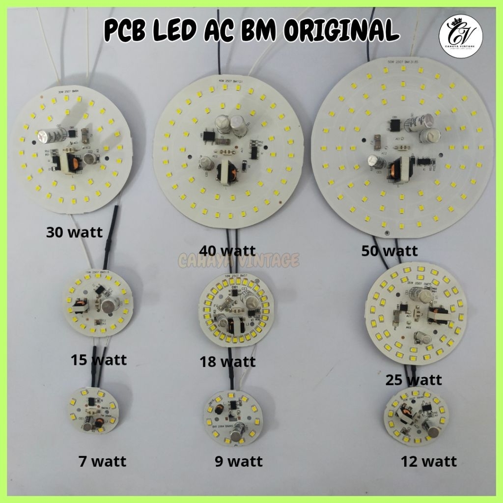 PCB LAMPU LED AC TIPE BM ORIGINAL 7 9 12 15 18 25 30 40 50 WATT MESIN LAMPU LED CAHAYA PUTIH TERANG
