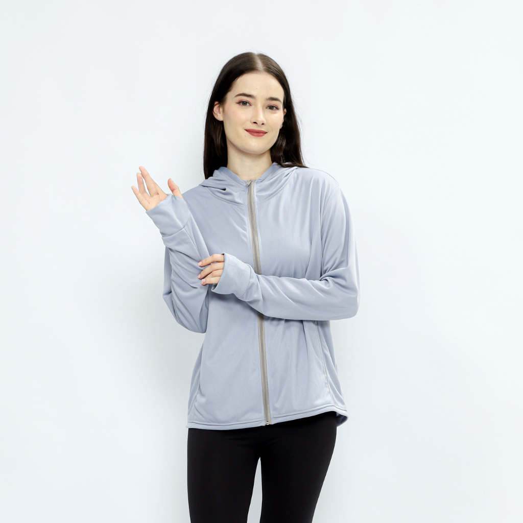 Jaket Olahraga UV Protection Mesh AIRism Long Sleeve Casual Sporty Jacket Pocketable Hoodie Outdoor