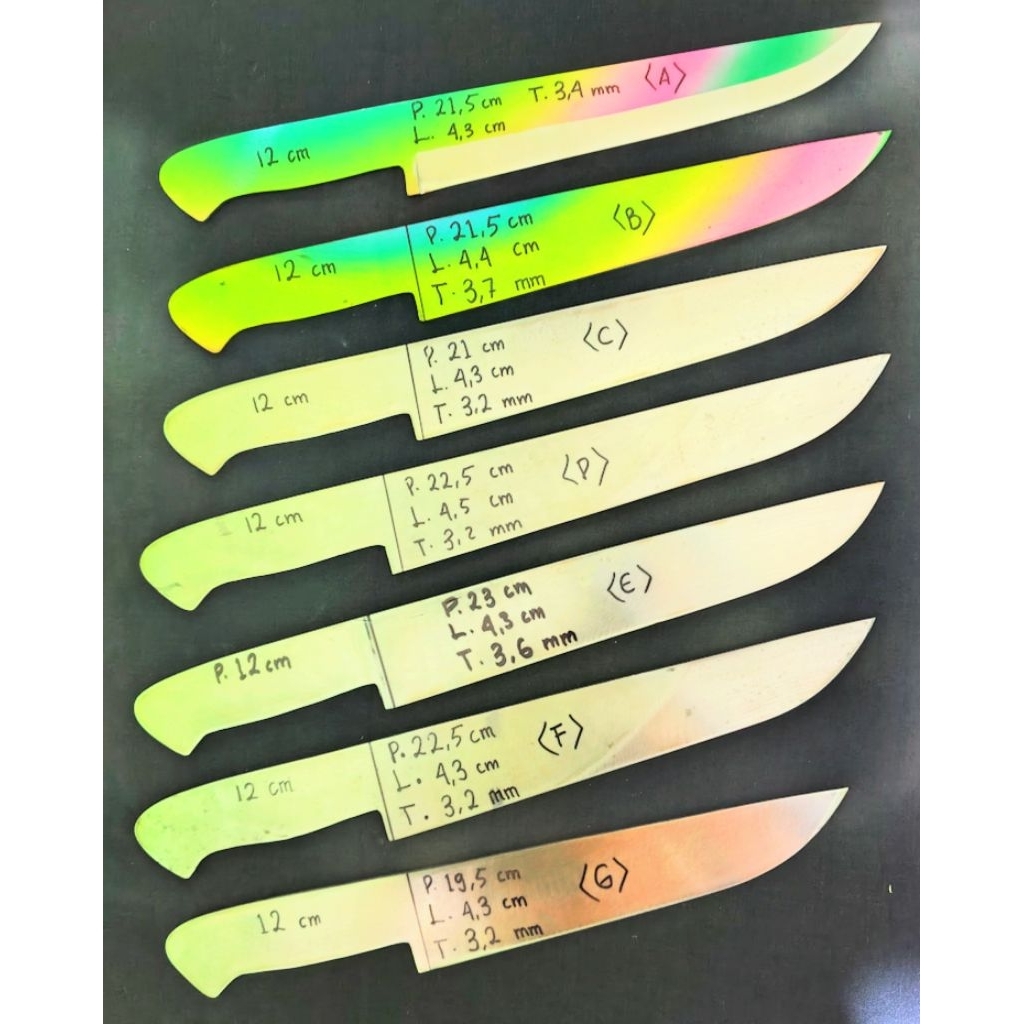 PISAU BLANK BAHAN D2 PELANGI (all varian)