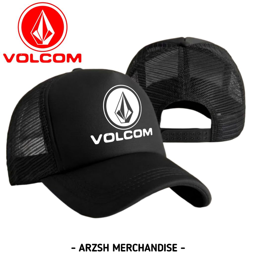 Topi Volcom Trucker Jaring / Topi Jaring Volcom / Hat Trucker / Topi Distro Premium / Topi Unisex