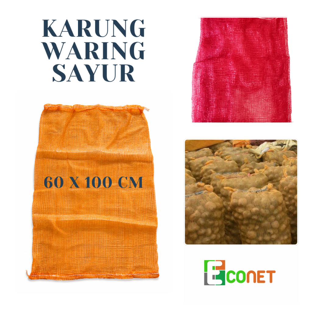 Waring Sayur/Buah | 60 cm x 100 cm | Jaring Buah/Sayur | Karung Bawang | Karung Kentang | Karung Baw