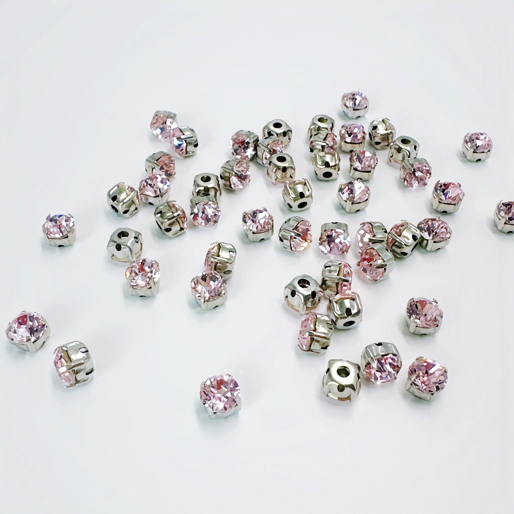 Kristal Jahit Kristal Cangkang Kristal Bulat (+-6mm)(Grade S)(ISI 144 PCS/ 1 Gross), Payet Rangkai P