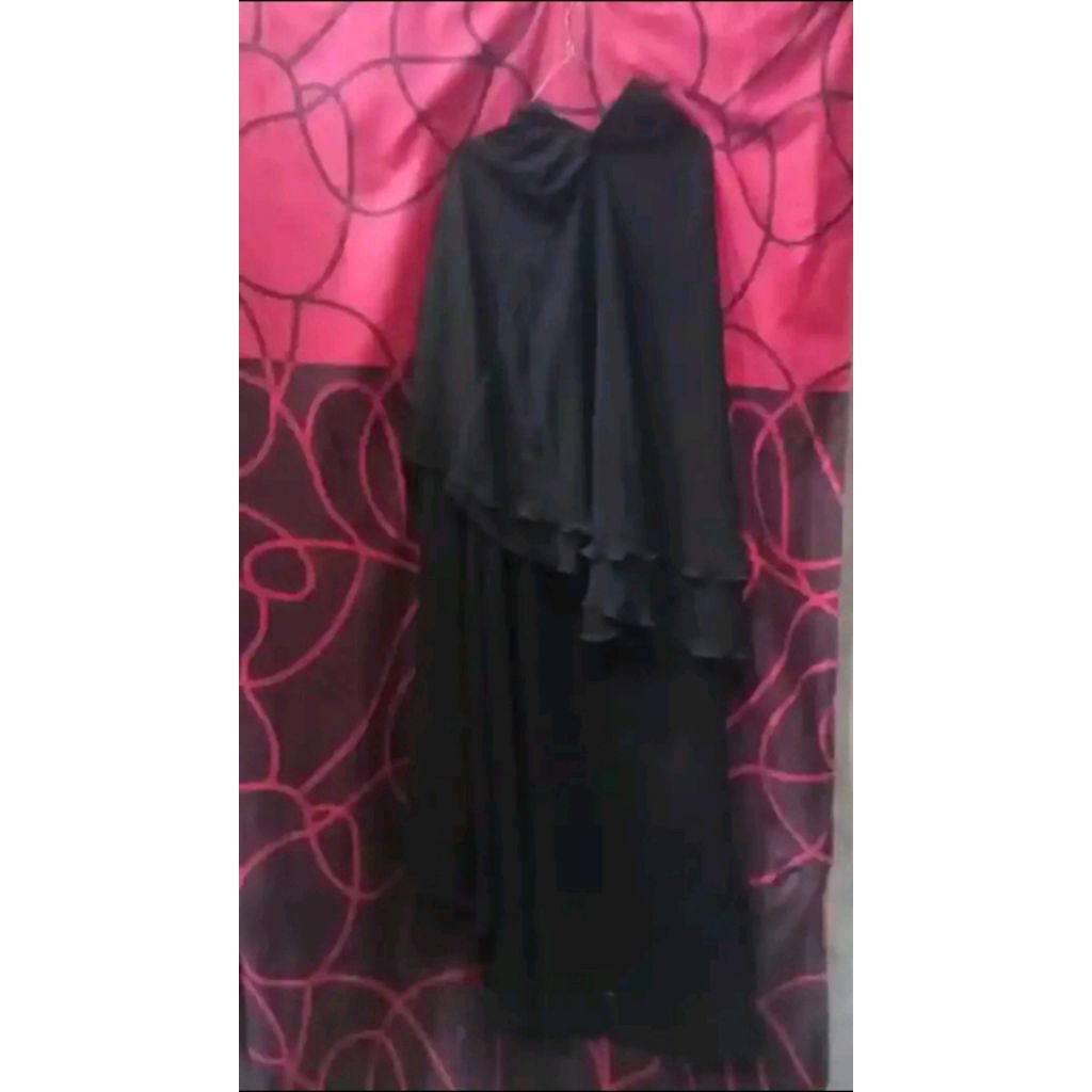 Jilbab safar purdah jilbab safar  rit dewasa/jilbab safar jet black/jet black bonansa