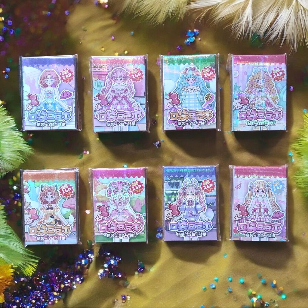 mainan buku mini stiker tempel anak perempuan