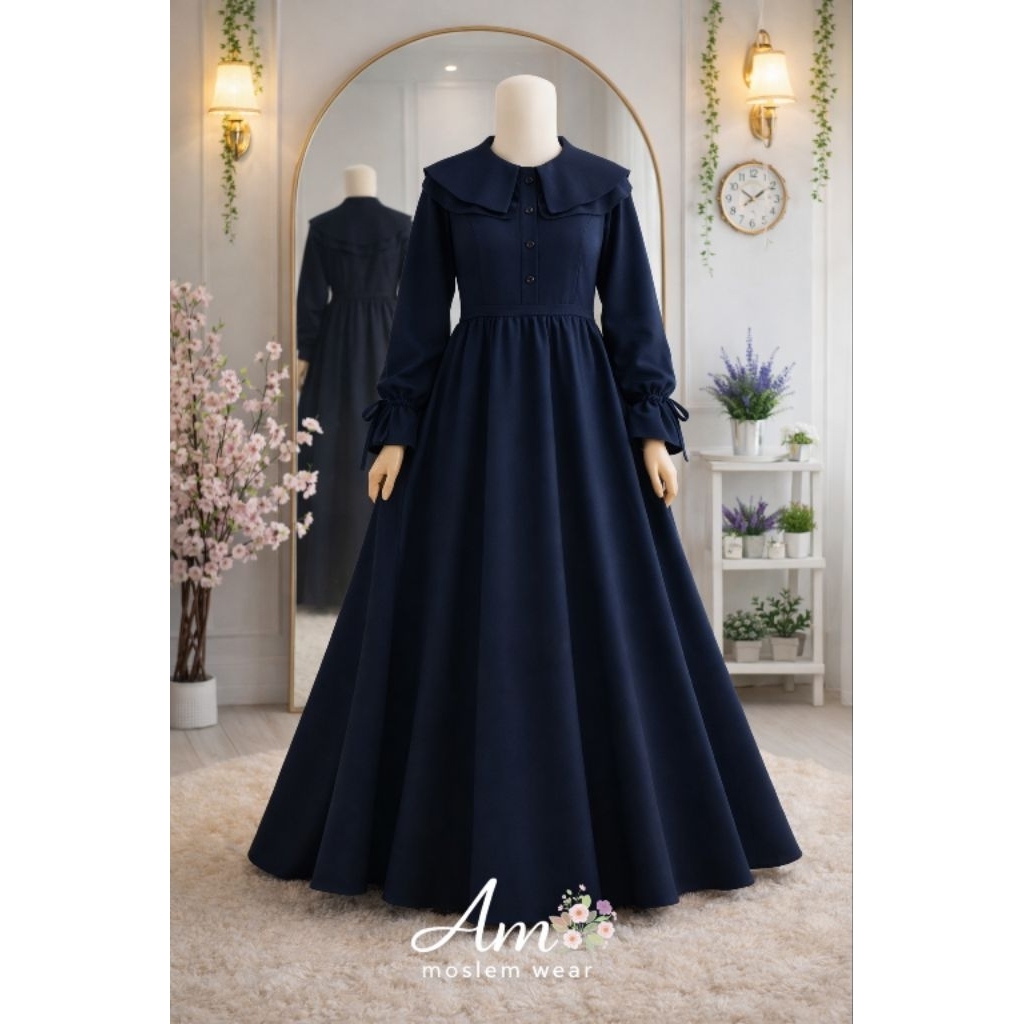 AmW10 Gamis Akhwat Set Gamis Safar dan Cadar Tali Dewasa S M L dan XL