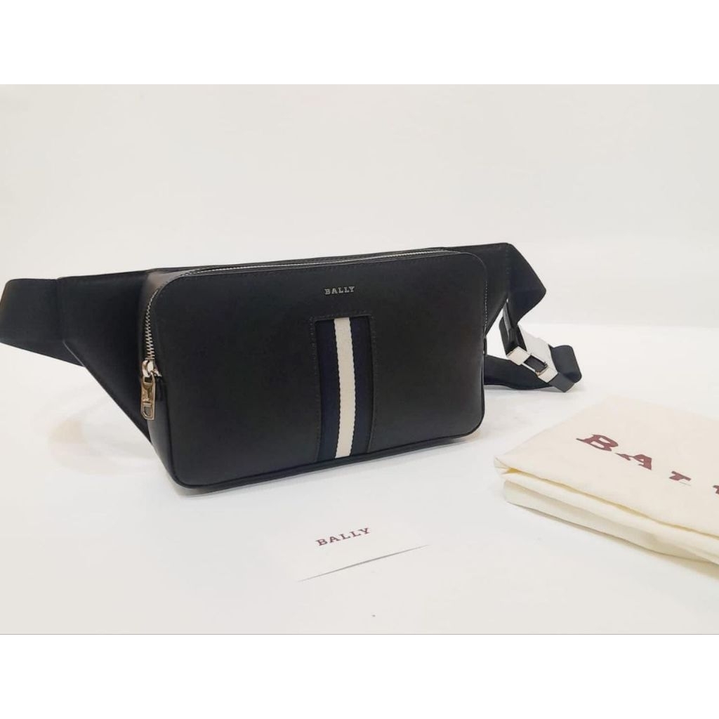 BALLY Halsy  bumbag waistbag black stripe