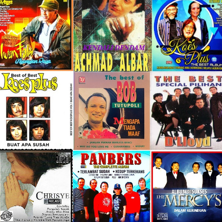 Kaset MP3 Bob Tutupoli Iwan Fals Ahmad Albar Panbers Mercy's D'lloyd Koes Plus Chrisye