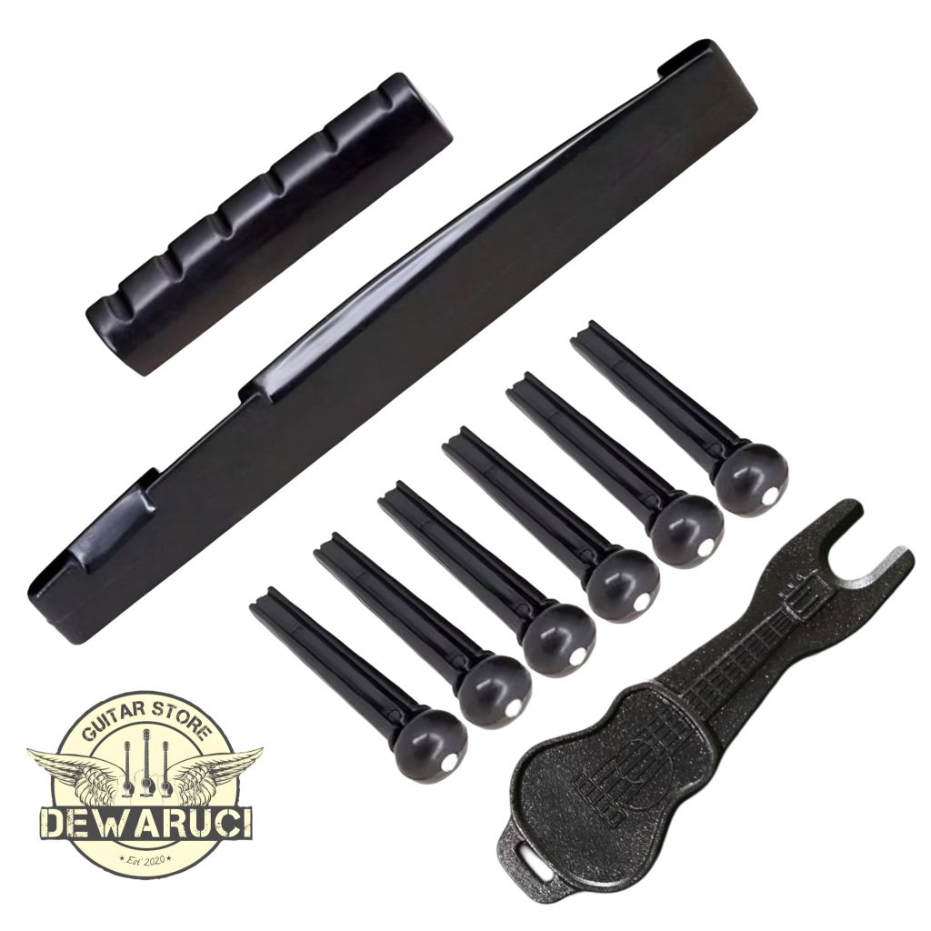 1 Set Pin Knip Sadel Nut Gitar dan Pencabut Pin Gitar | Pin Knip Gitar | Paku Gitar