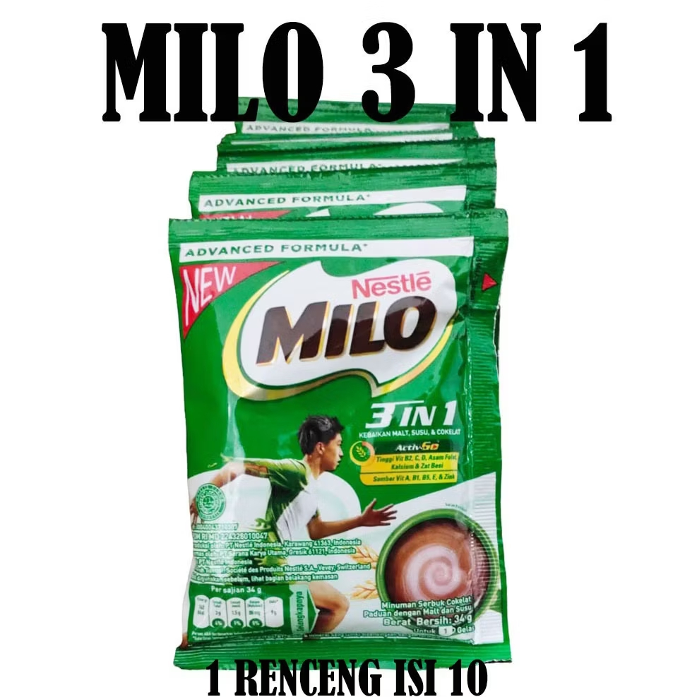 milo 3 in 1 per renceng isi 10 sachet