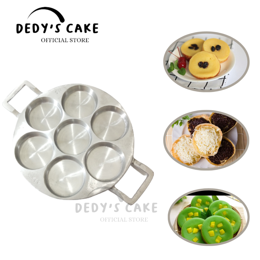 Cetakan Kue Lumpur Martabak Mini 7 Lubang Besar Anti Lengket