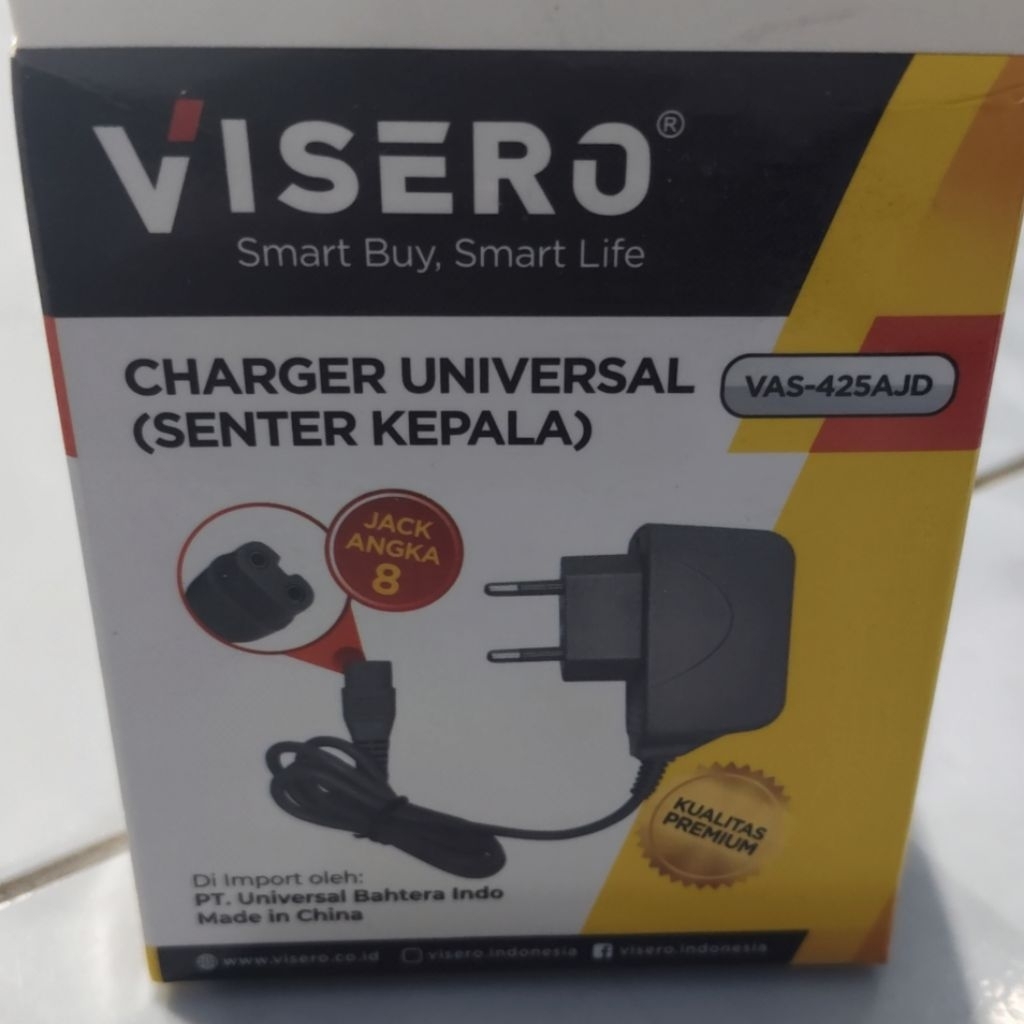 Charger 2 lubang kepala besar Visero 4.2v 500ma Casan lampu doni cas senter kepala dony