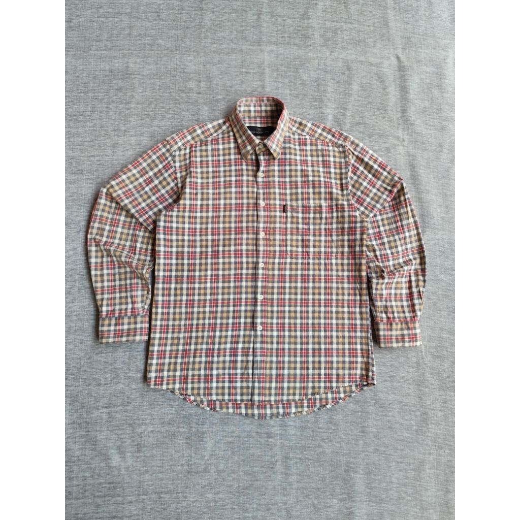 Kemeja Flannel katun Pierre Balmain Paris jeans