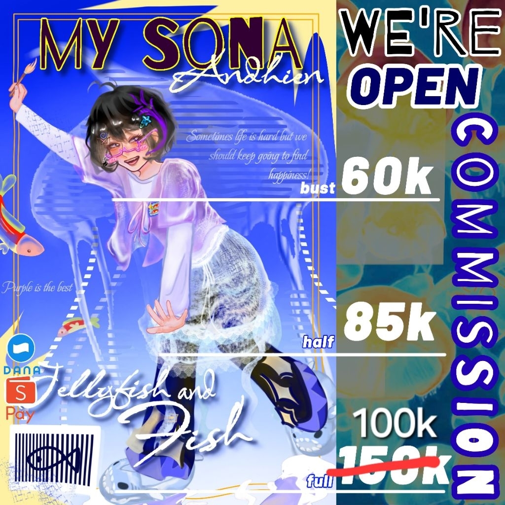 COMMISSION ART /Jasa menggambar dengan style ku | COMMISSION art |  free background |  anime, oc, ma