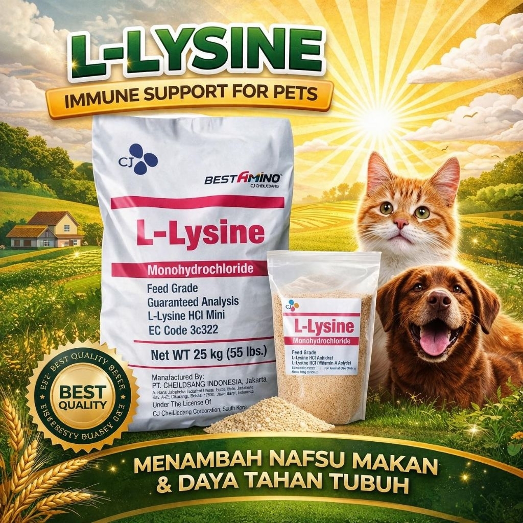 LYSINE 1 KG - Lysine Kucing Vitamin Gemuk Kucing Vitamin Nafsu Makan Imun Kucing
