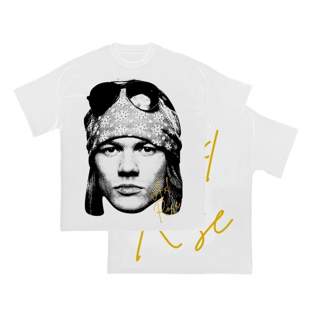 DBRONX "Axl Rose" Oversized T-Shirt | White | Kaos Oversize | Vintage | Atasan | COD