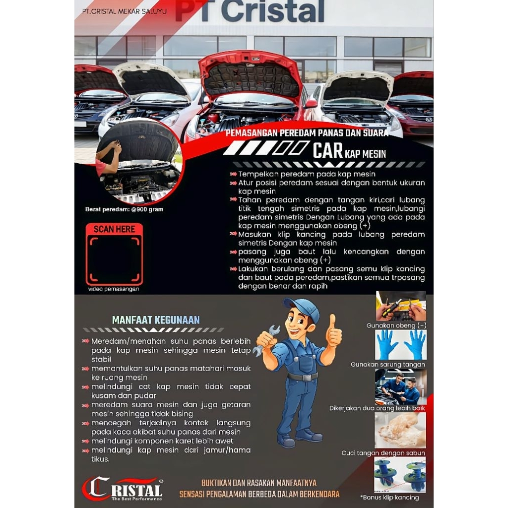 Peredam panas dan suara kap mesin mobil Toyota Camry G-2.4 tahun 2004 Original Waterproof tahan api 