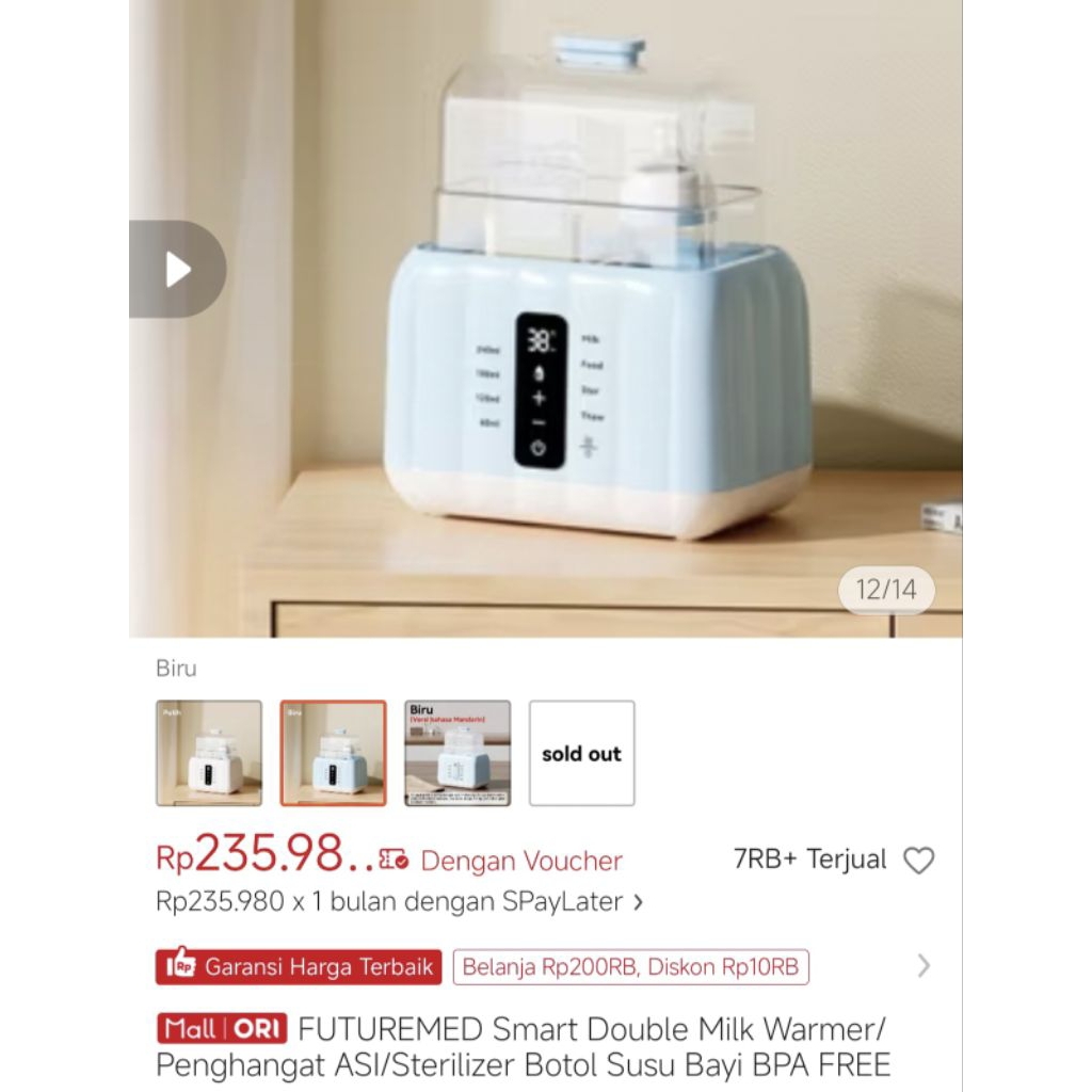 FUTUREMED sterilizer penghangat botol susu asi warmer (preloved)