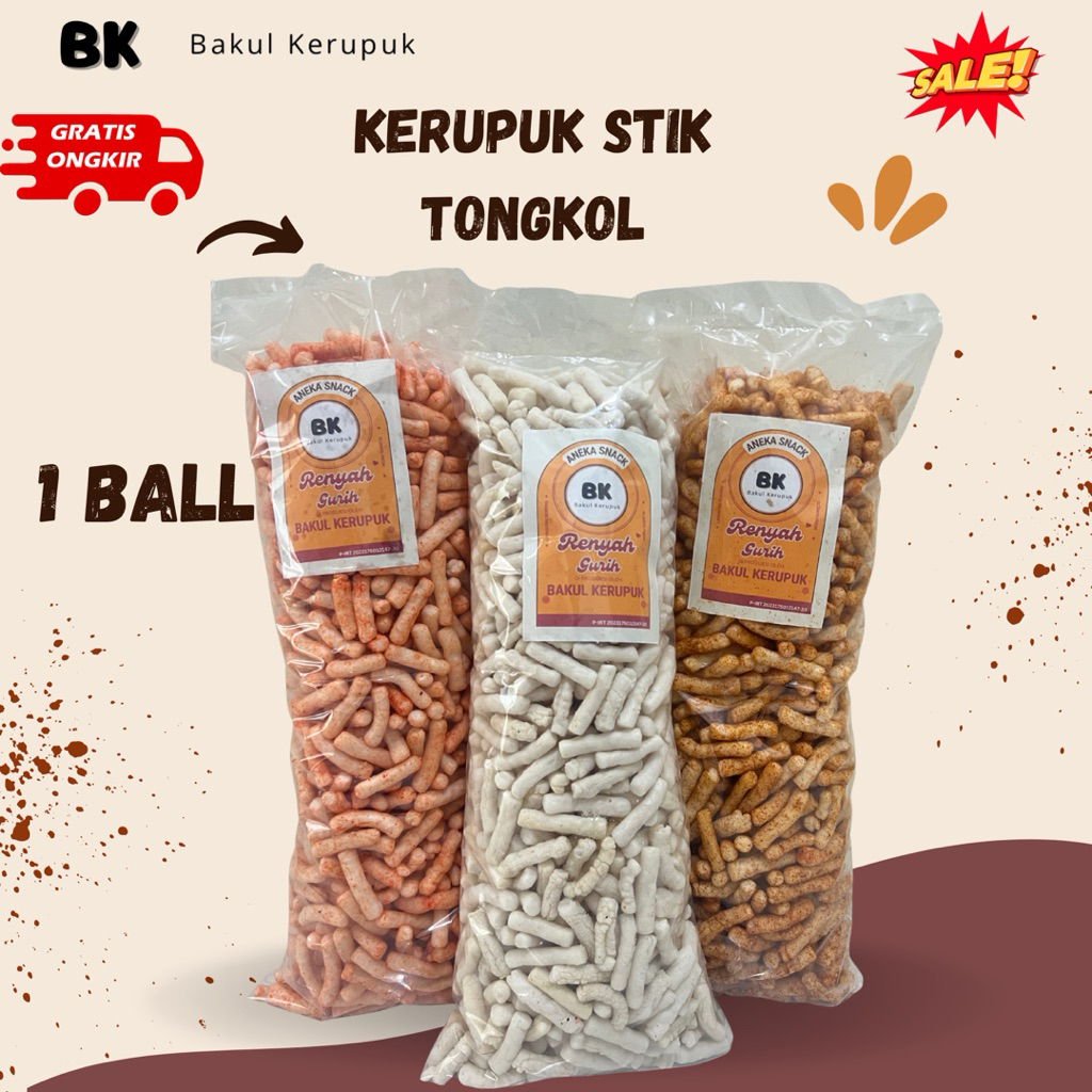 1 BALL KERUPUK STIK TONGKOL JUMBO CEMILAN MAKAN