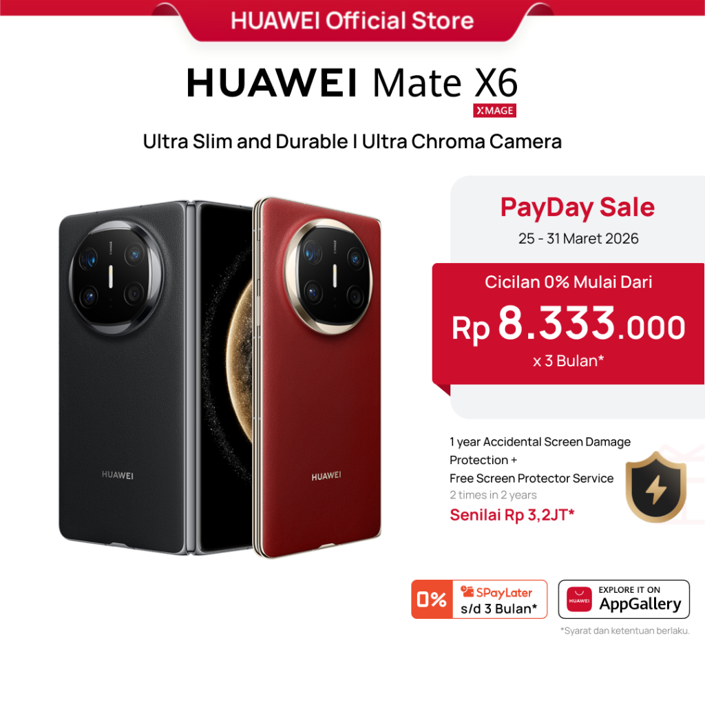 [PayDay Voucher s/d 15%] HUAWEI Mate X6 Smartphone | Ultra Slim and Durable | Ultra Chroma Camera | 