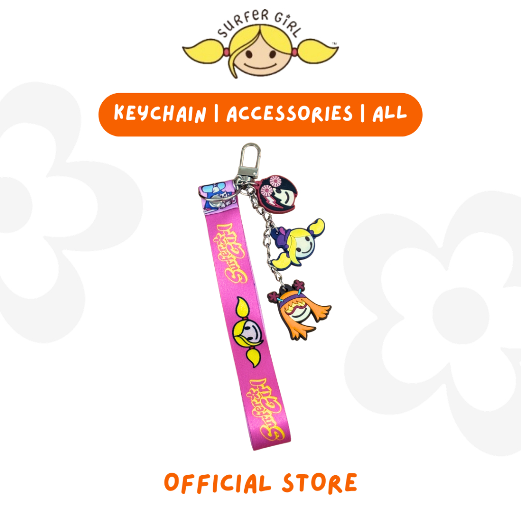 Surfer Girl Keyring Strap SurferGirl 1998 Pink 261AKEY003PNK | Keychain | Bag Charm | Gantungan Kunc