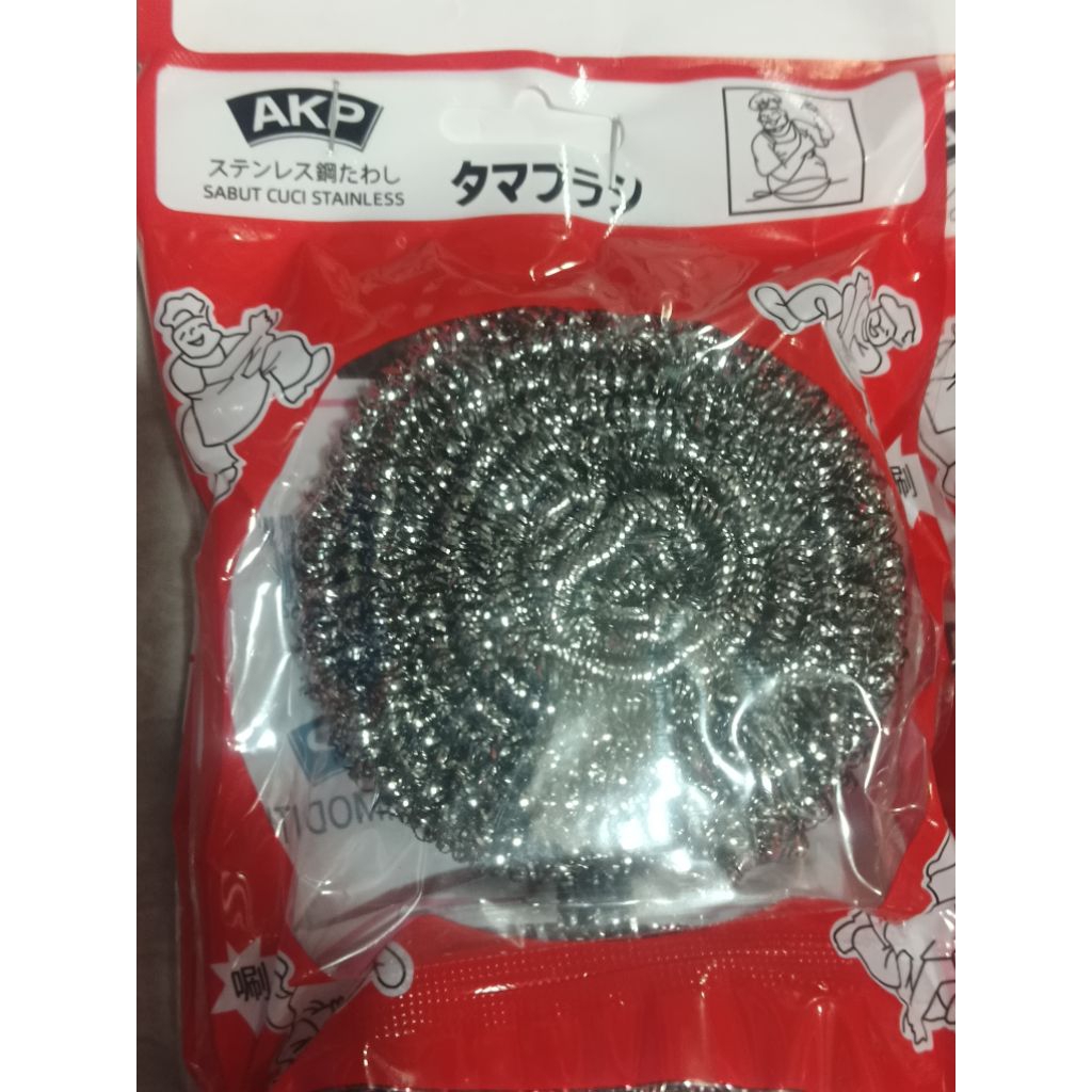 Sabut Cuci Piring AKP Stainless Anti Karat - Tidak Melukai Tangan, Mudah Dibersihkan.