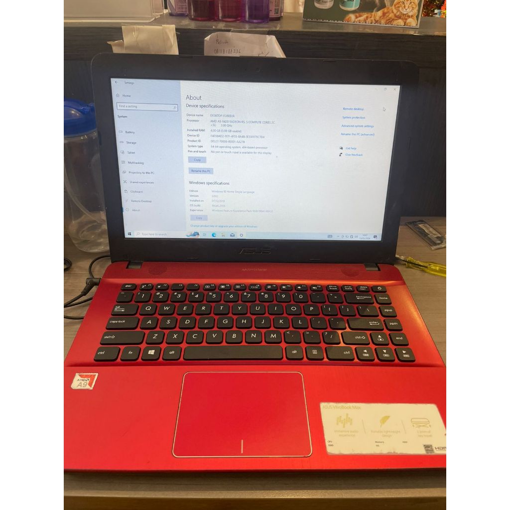 Laptop asus x441B AMD A9 9420 RADEON R5 (bekas)