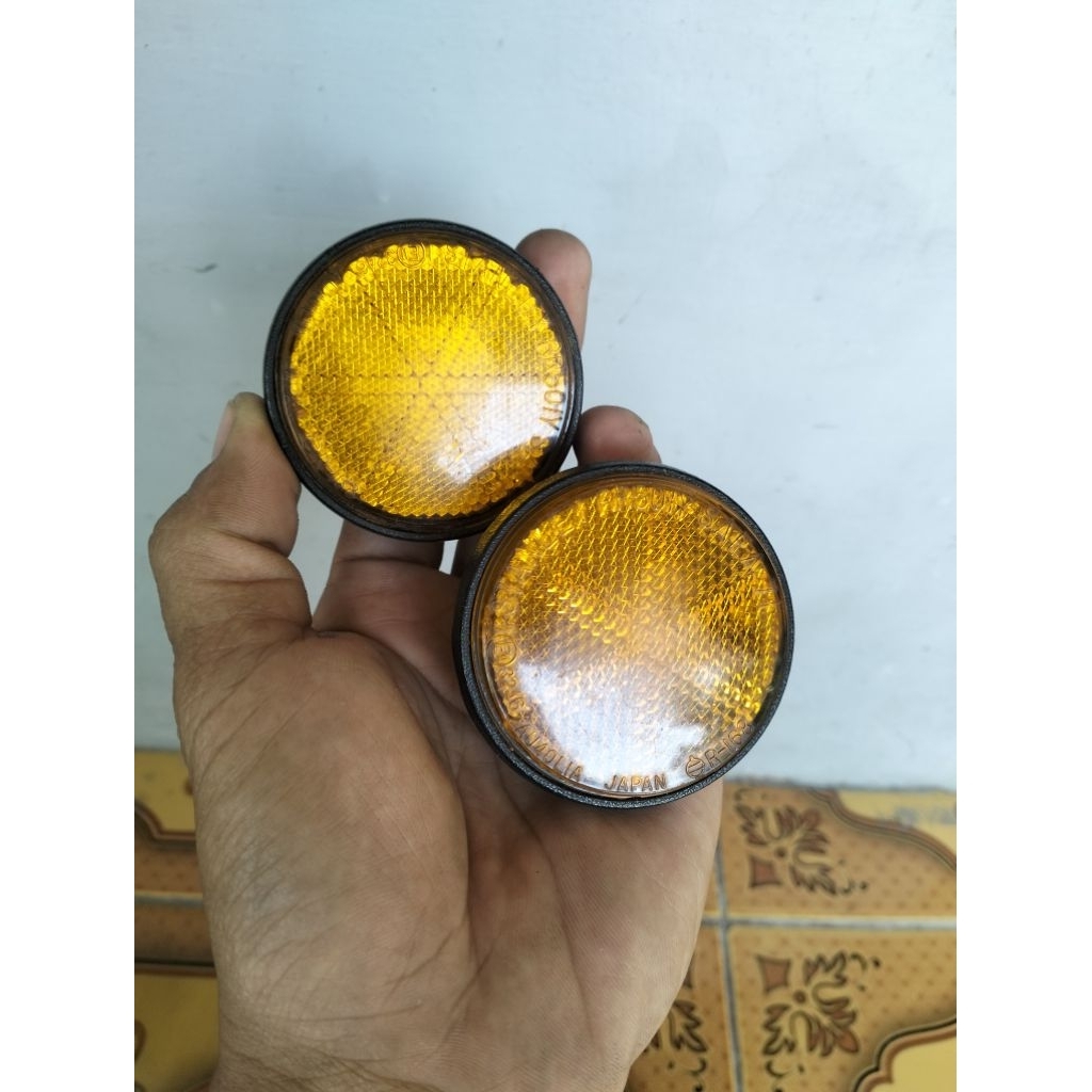 Mata kucing kupingan pangkon lampu gl100 gl125 original japan copotan set karet