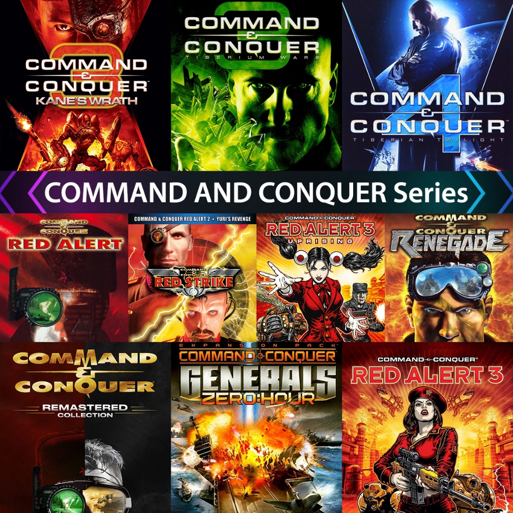 Command and Conquer & Commandos The Kolektor CNC Generals, Red Alert 1, 2, 3, 3 Uprising, CNC 3 Kane