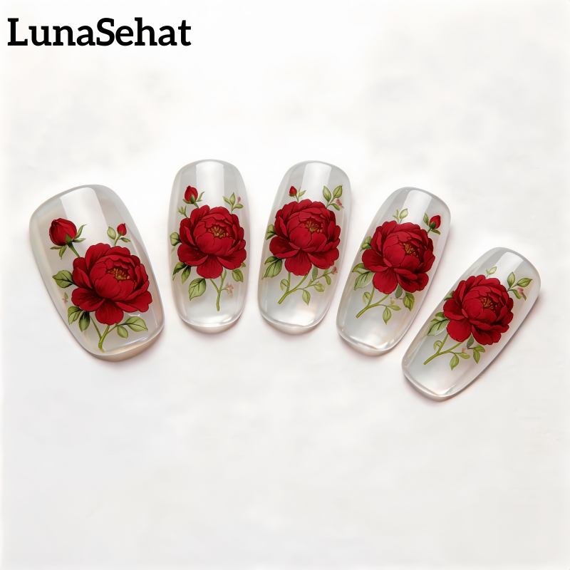 LunaSehat mawar merah kuku palsu 05