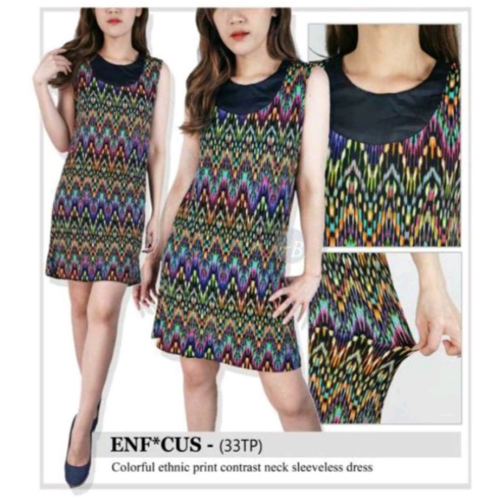 BAJU DRESS ENFOCUS COLORFUL BF998