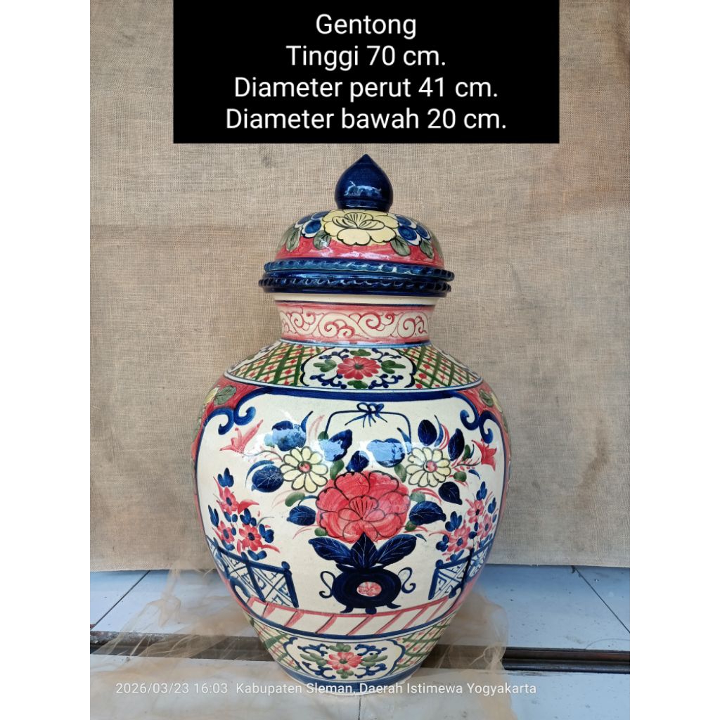 vas bejana guci gentong keramik lukis
