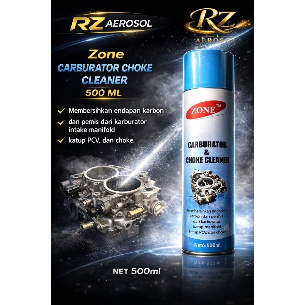 ZONE CARBURATOR&CHOK CLEANER 500ml pembersih carburator mobil/motor