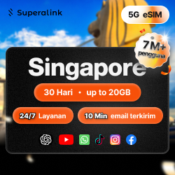 [Superalink] eSIM Singapore 5G High Speed Singtel/Starhub Total 1-5GB