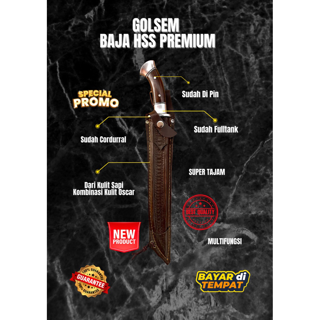 [BAJA BERKAH ABADI] GOLOK SEMBELIH BAJA HSS PREMIUM GOLOK BAJA SUPER TAJAM Baja HSS Premium Asli Ori