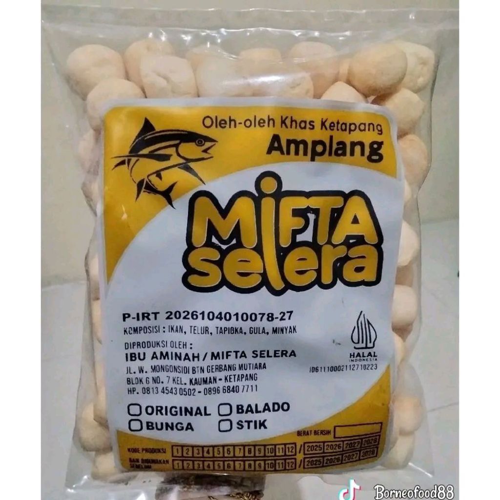 Amplang Mifta Selera / Amplang Ikan Khas Ketapang Kalbar / Oleh oleh Khas Pontianak / Kerupuk Ikan