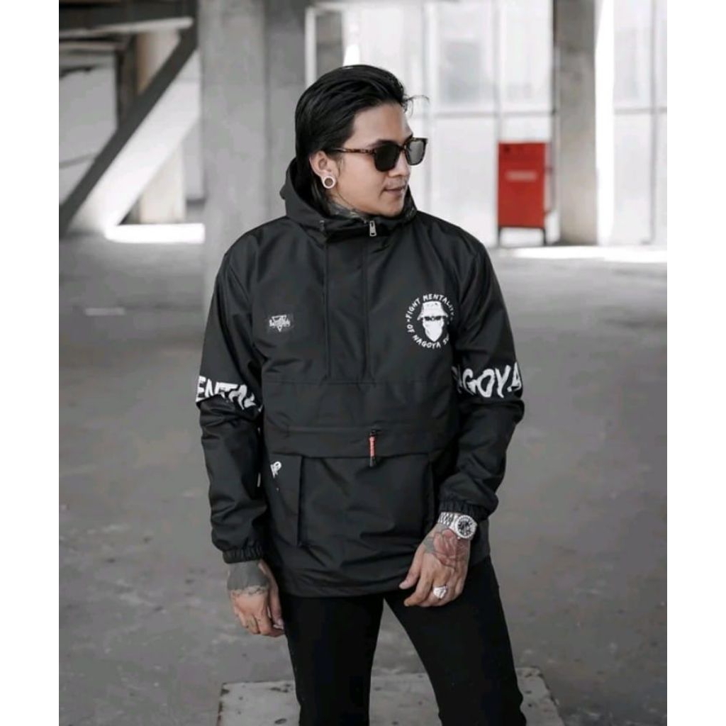 JAKET PARASUT CAGOULE SKULL HOLIGAN GAMBAR PUTIH