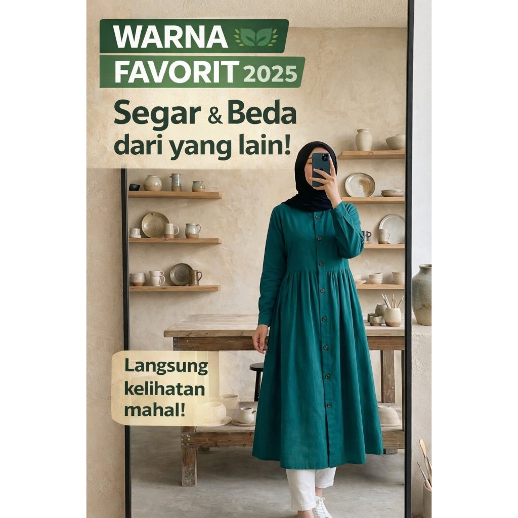 Tunik Wanita Wolfis Premium Tosca | Dress Muslim Kekinian Adem & Nyaman