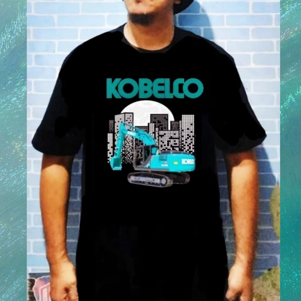 Baju kaos excavator Kobelco gedung sablon DTF