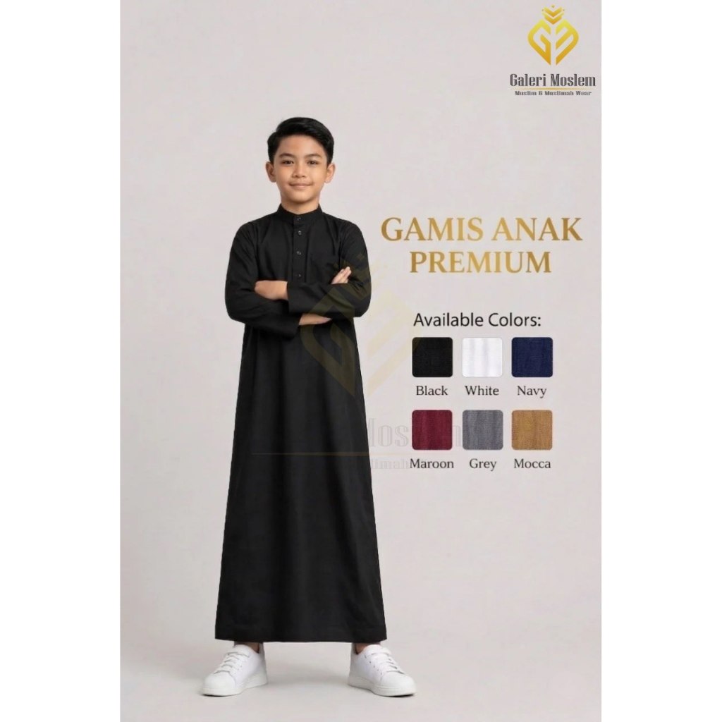Jubah Gamis Polos Anak Laki Lengan Panjang / Gamis Jubah Polos Anak Remaja Premium
