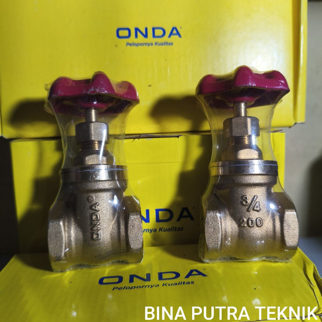 kran pdam/stop kran/gate valve merek onda ukuran 3/4 inch original