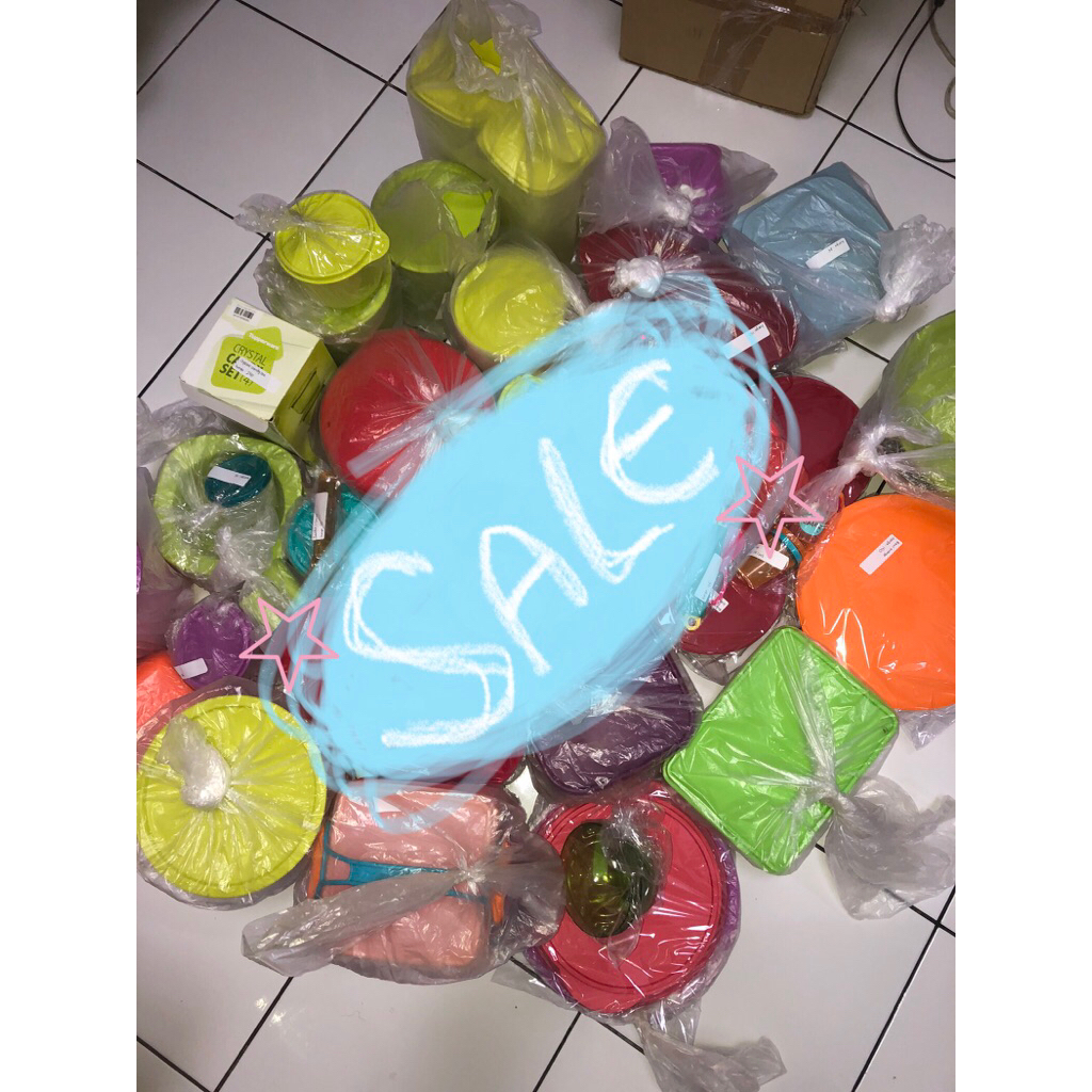 [Grade B] Tupperware Tumblr Wadah Kecap Sendok Garpu Crystal Snack Bekel Bertingkat Smart Saver Rock