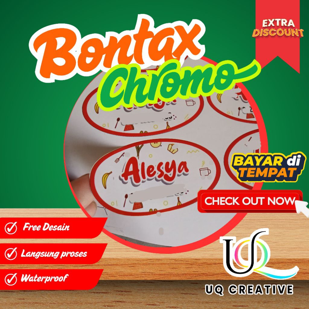 Cetak Stiker Bontax Chromo Cut A3 A3+ Murah / Cetak Stiker Label Kemasan Makanan Minuman Online Shop