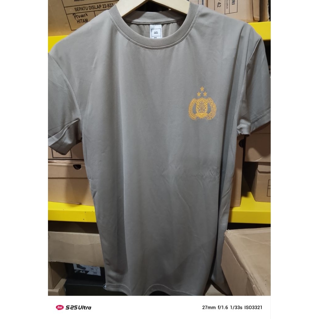 Kaos Coklat Polisi bahan Dryfit Jersey nyaman di pakai bisa untuk pria wanita