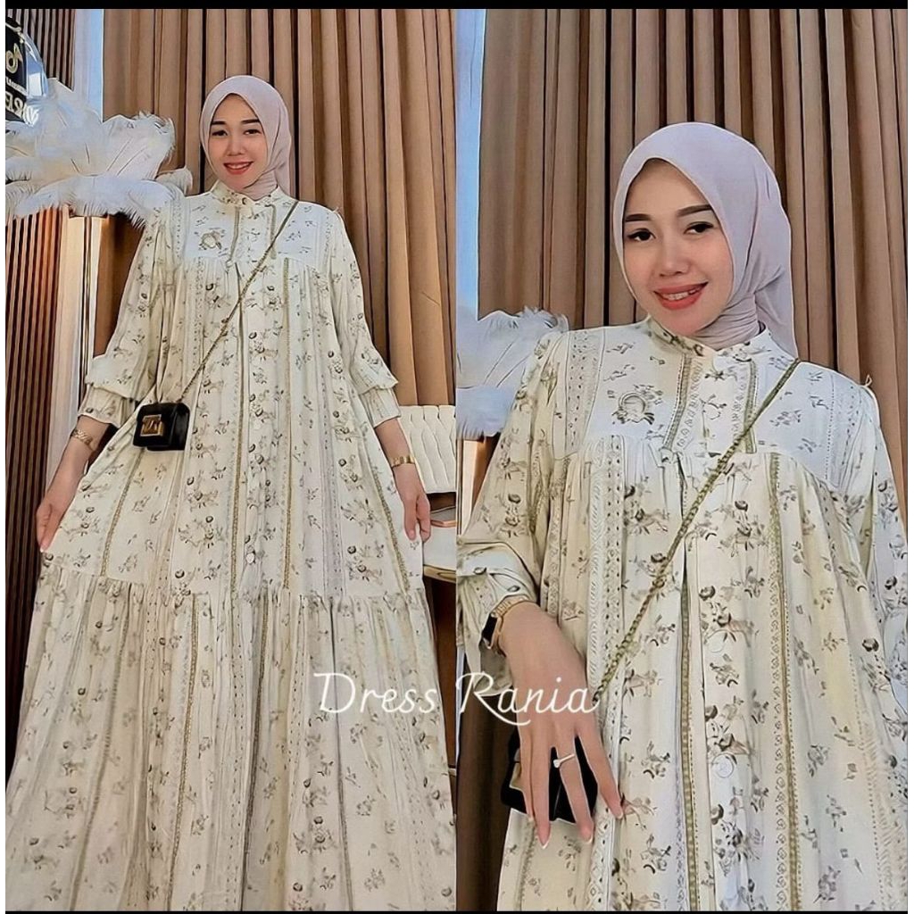 Gamis LOVIKA dress daster kekinian Anjani rayon viscose premium busui COD