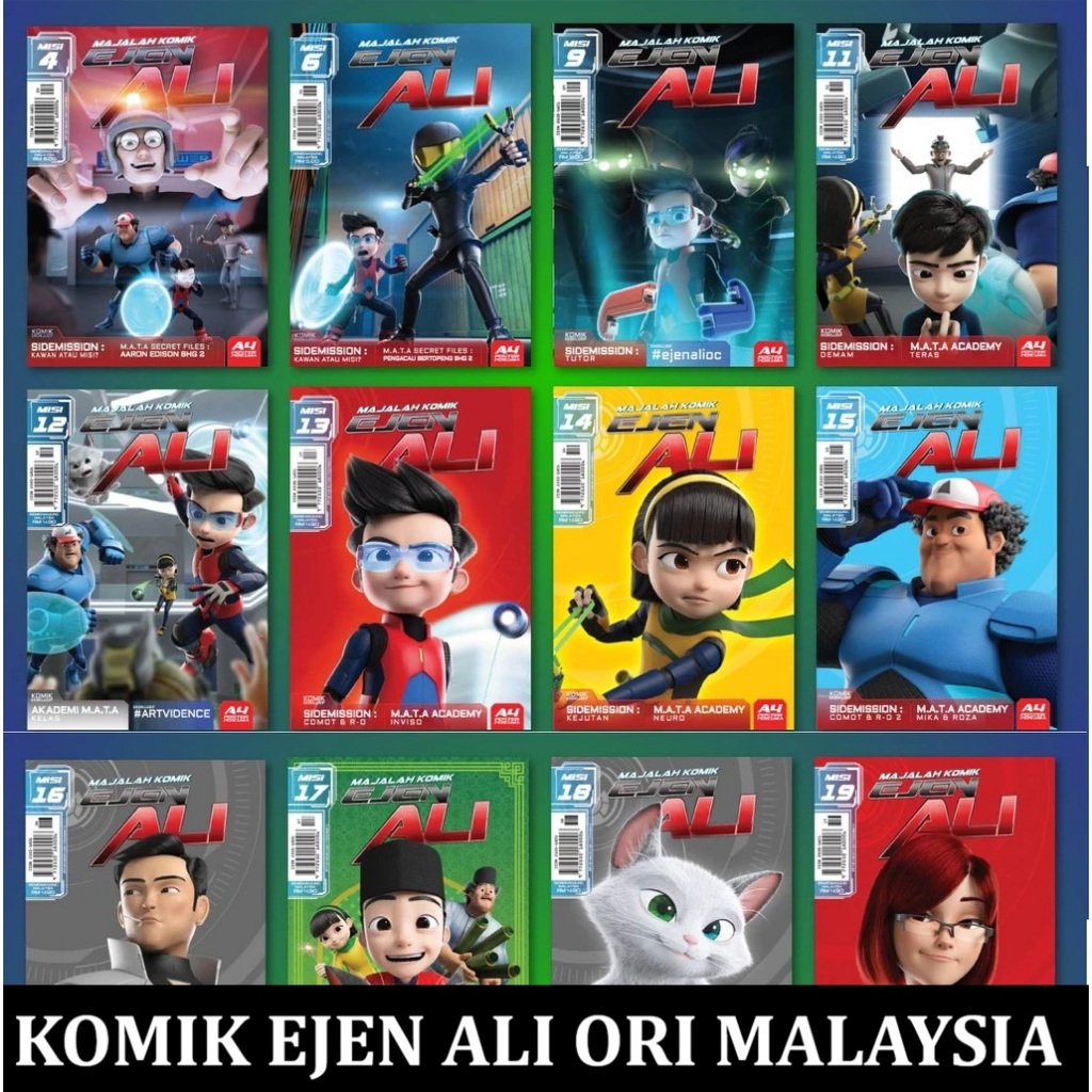 Buku Komik Majalah Ejen Ali Alicia no 1 - 52 Agen Agent full color original import malaysia berwarna