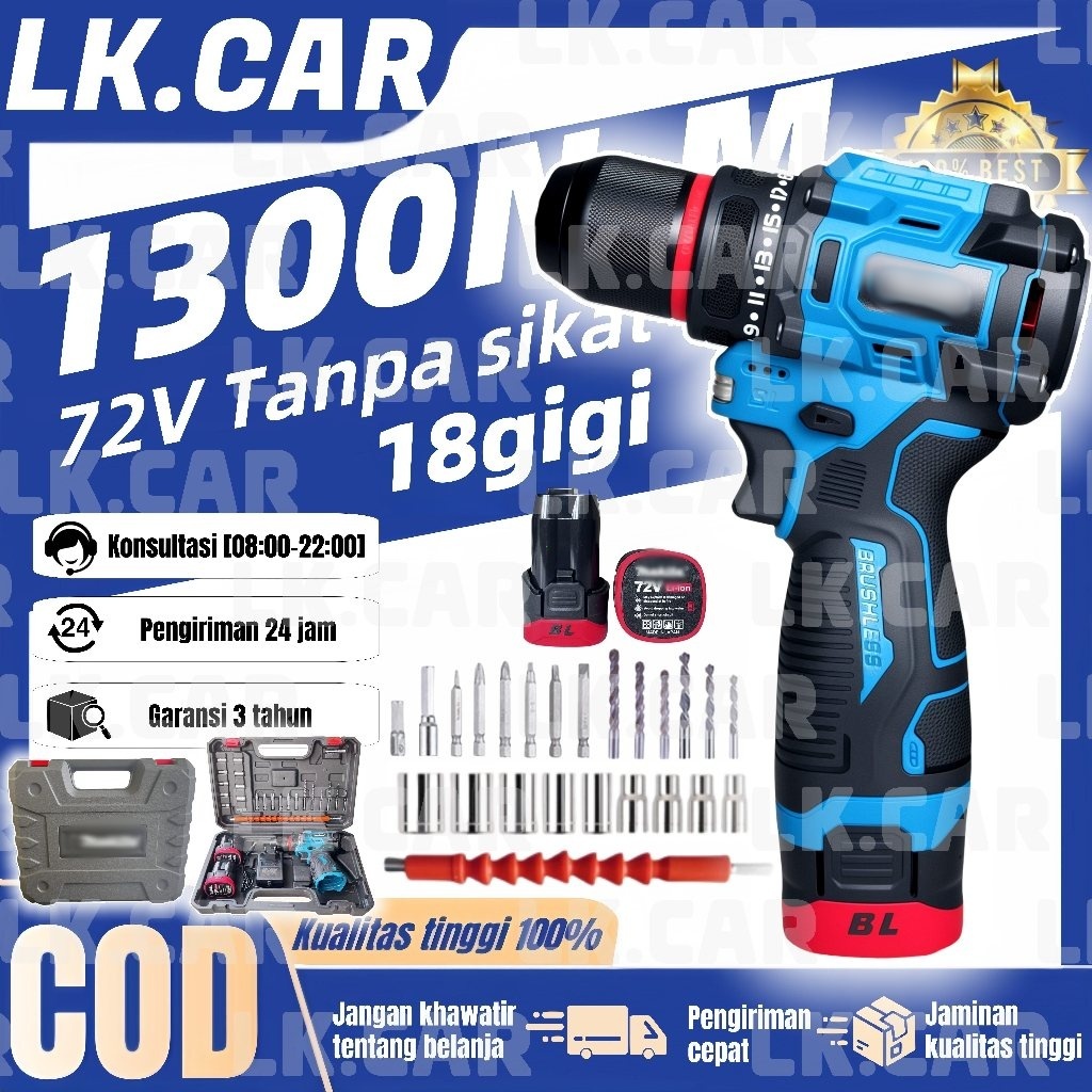 Bor Benturan Listrik Tanpa Kabel , Bor Listrik Tanpa Sikat, Aplikasi Serbaguna, Dapat Mengebor Dindi